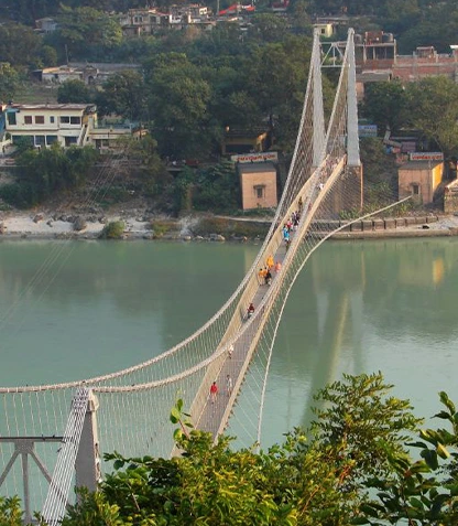 Ram Jhula in Rishikesh about